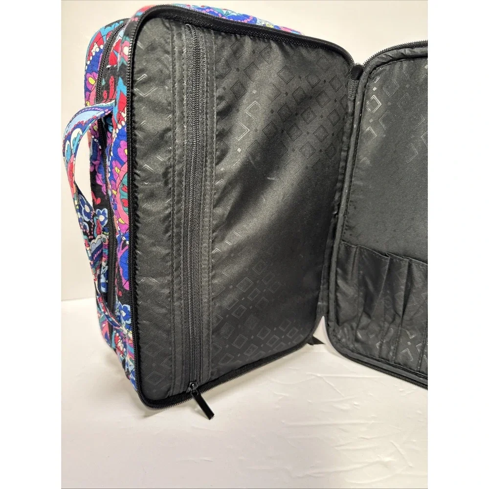 Vera Bradley Large Blush & Brush Makeup Case Cosmetic Bag - Haymarket Paisley